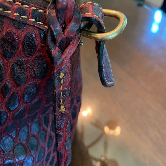 Dooney & Bourke Wine Leather Embossed Satchel - Picture 5 of 7